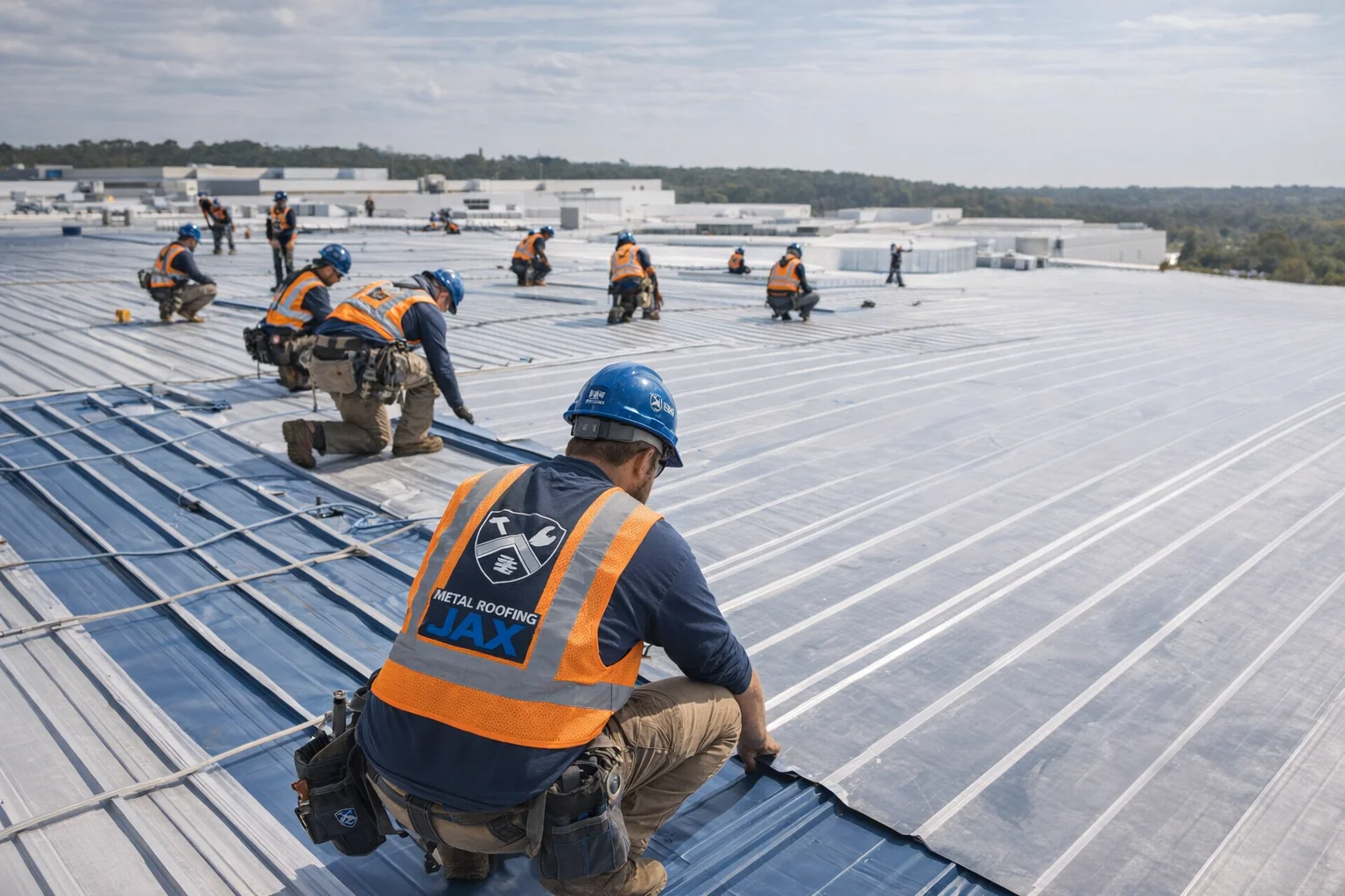 Commercial metal roofing project in the Jacksonville FL area